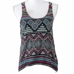 American Eagle Race Back Geometric Tank Top